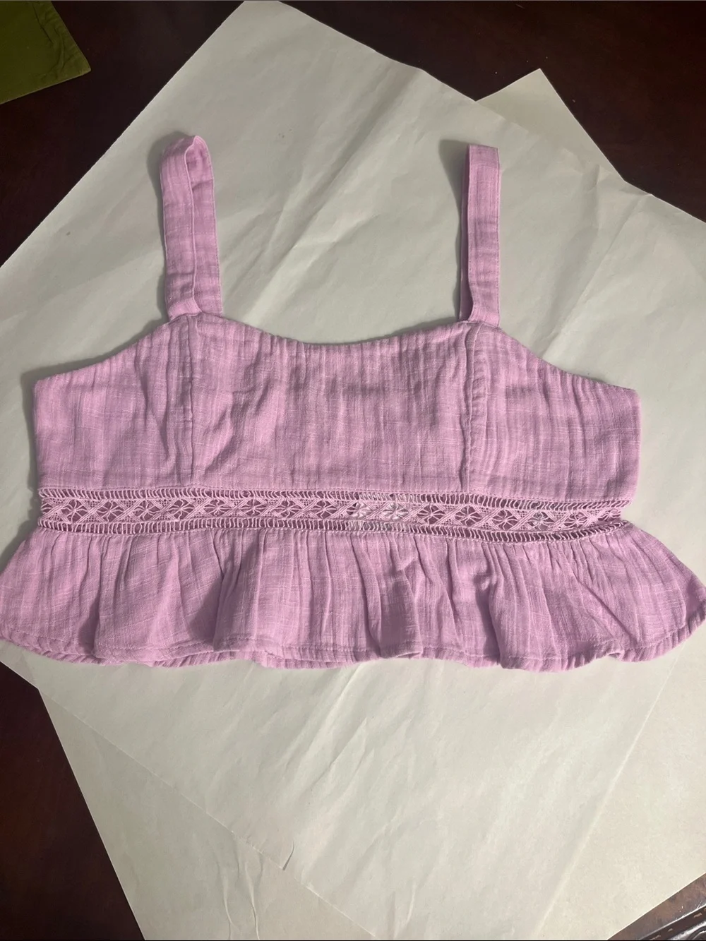 Roxy Lavender Cropped Peplum Tank Top
